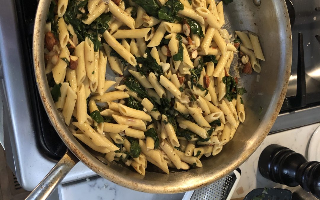 Penne with Chili-Garlic Oil, Kale and Almonds